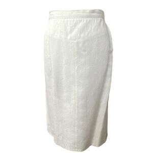 Julianna Collezione White on White Floral Skirt Size 14